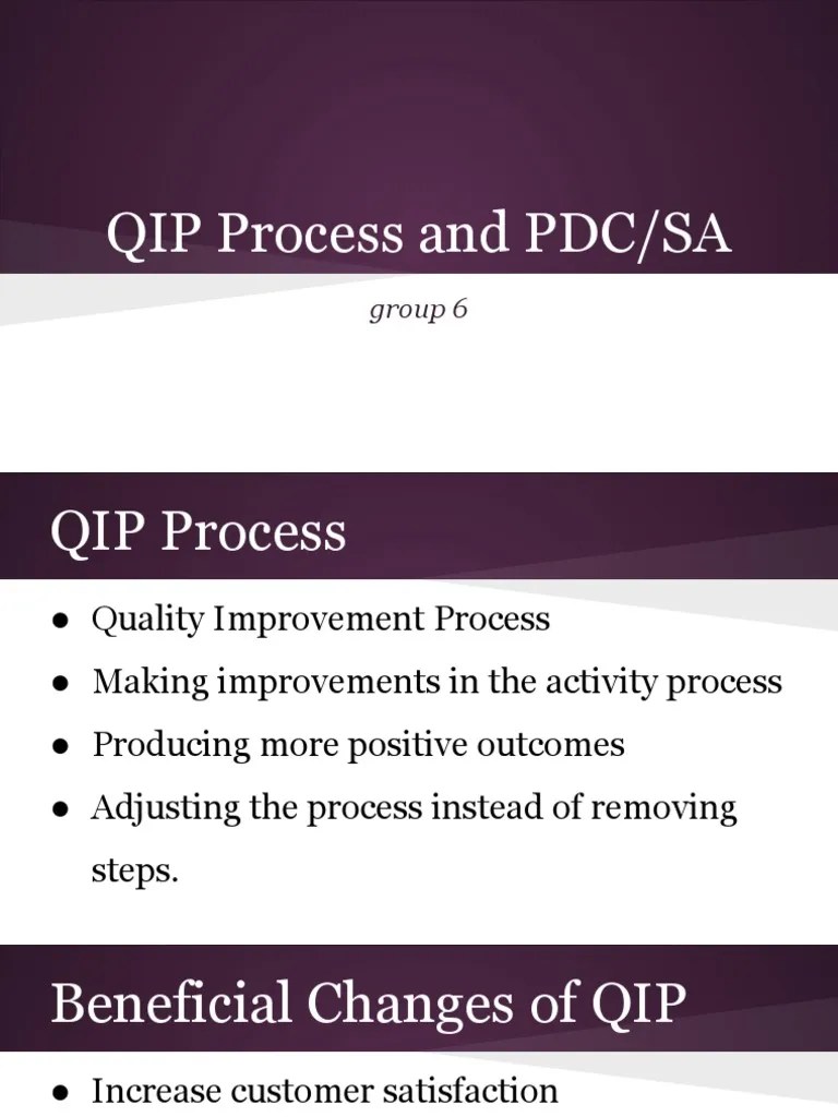 QIP Process PDF Quality Management Accountability