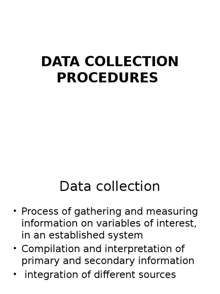 Data Collection Procedures Quantitative Research Qualitative