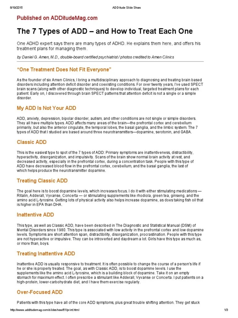 7 Types of ADHD.pdf Attention Deficit Hyperactivity Disorder Dopamine