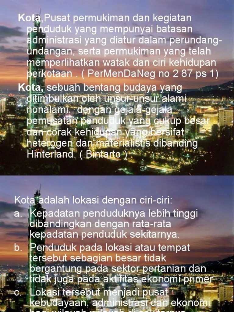 Pola Keruangan Kota | PDF