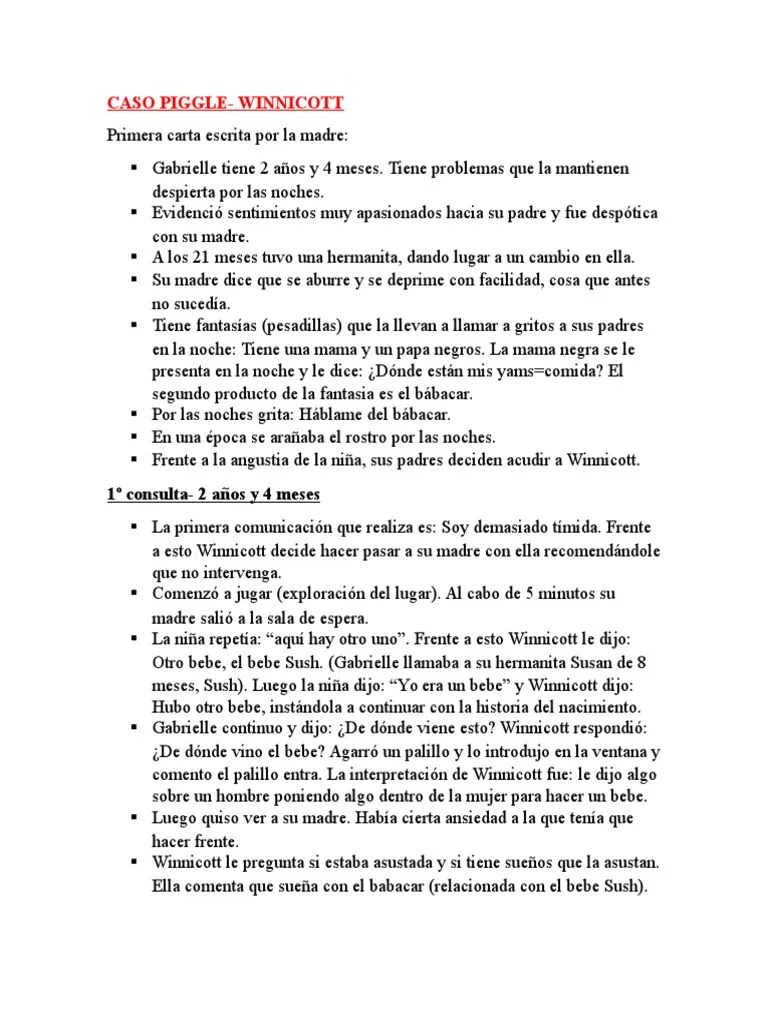 Caso Piggle Winnicott Psiquiatría Psicología clínica