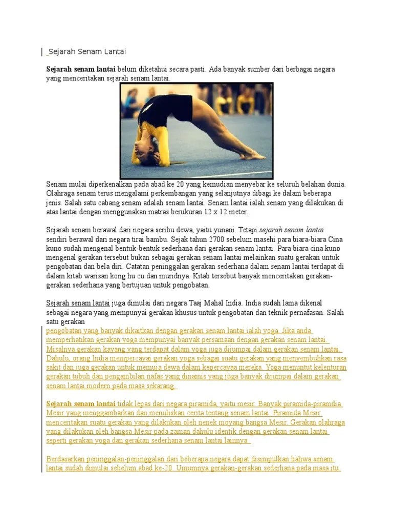 Sejarah Senam Lantai | PDF