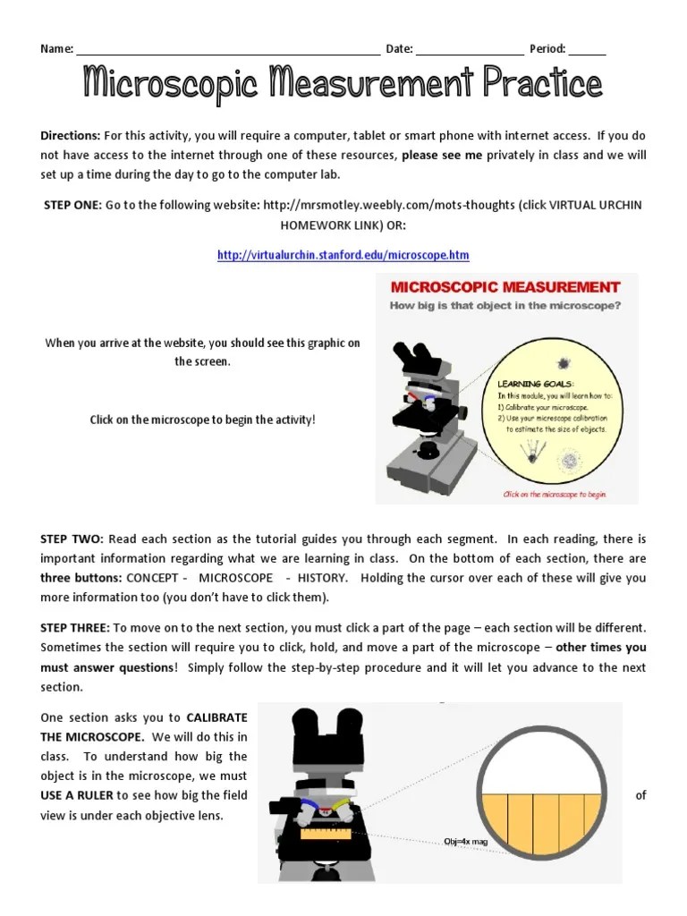 microscopic measurement practice hw Technology Free 30day Trial