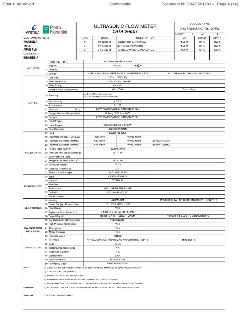Flow Meter Data Sheet Flow Measurement Calibration