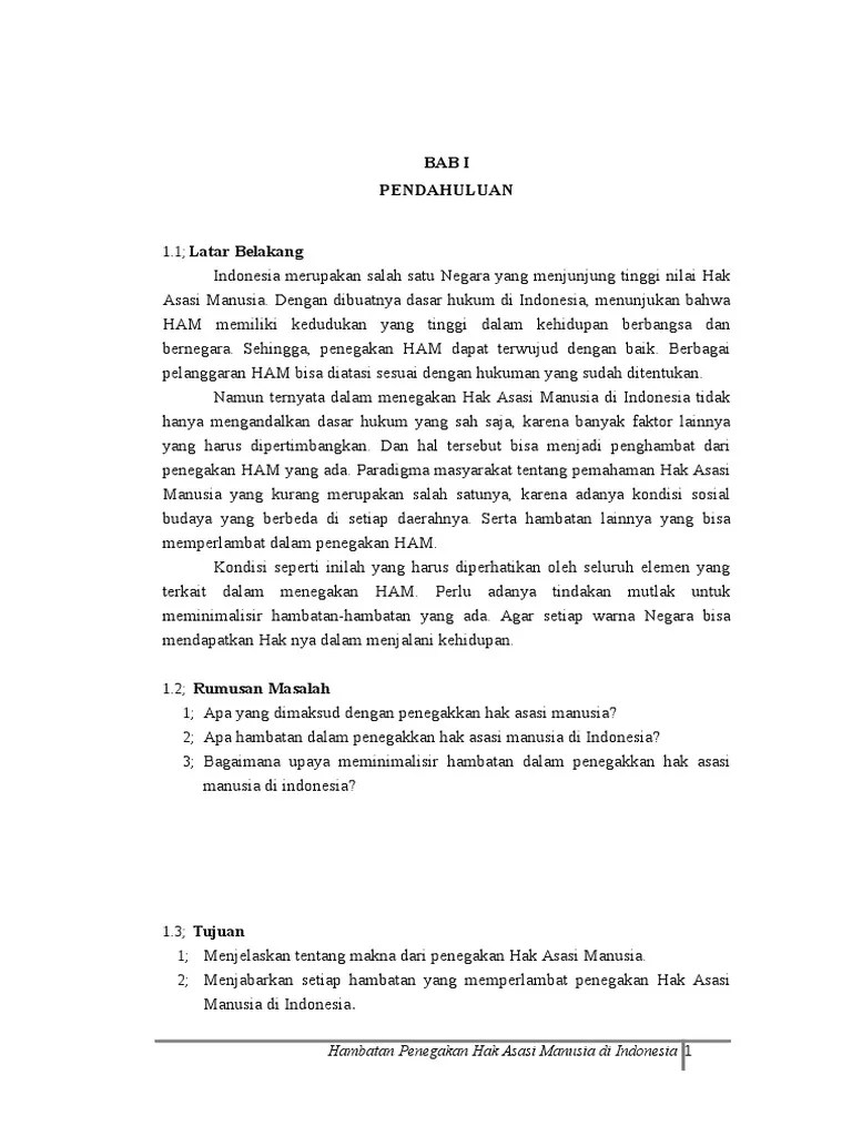 Hambatan Penegakan Hak Asasi Manusia Di Indonesia | PDF