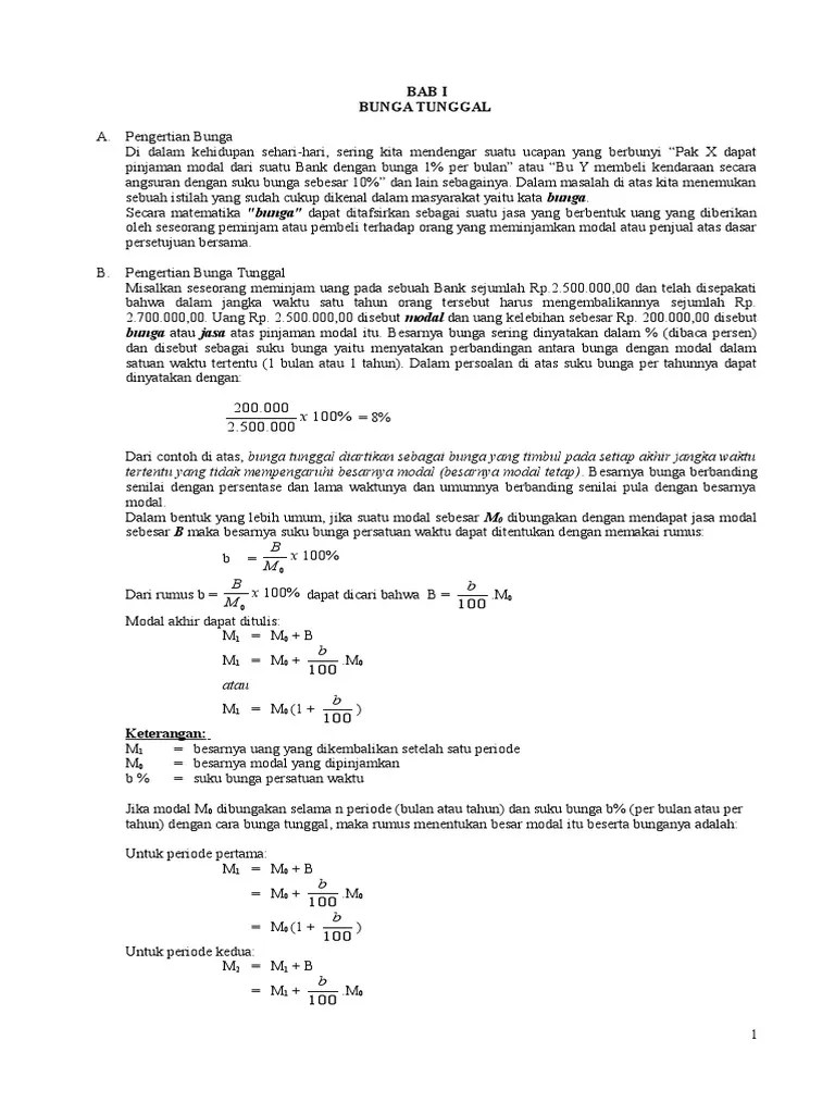 Bunga Tunggal Dan Bunga Majemuk | PDF