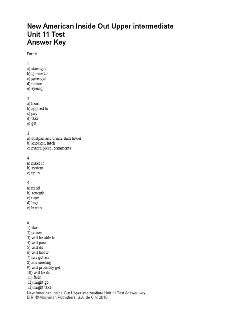 new american inside out intermediate review key