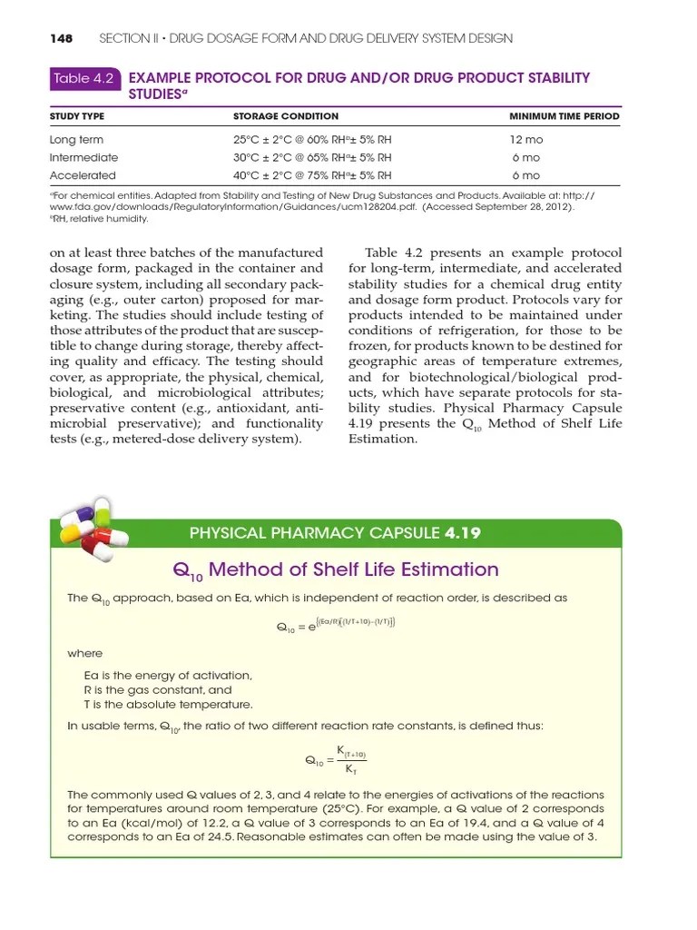 Q Method of Shelf Life Estimation Example Protocol For Drug And/Or
