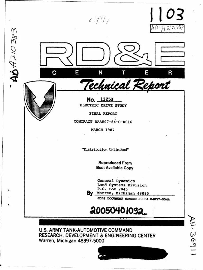 U.S. Army TankAutomotive Command Research, Development & Engineering