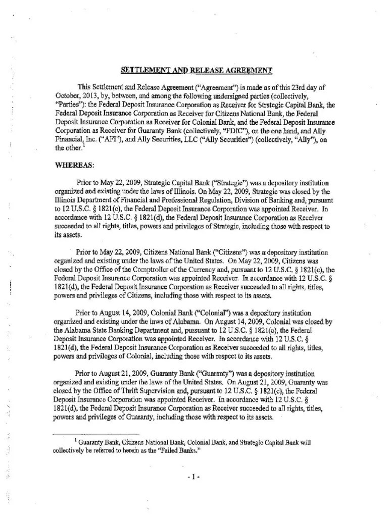 FDIC v. Ally Financial Download Free PDF Federal Deposit Insurance Corporation Receivership