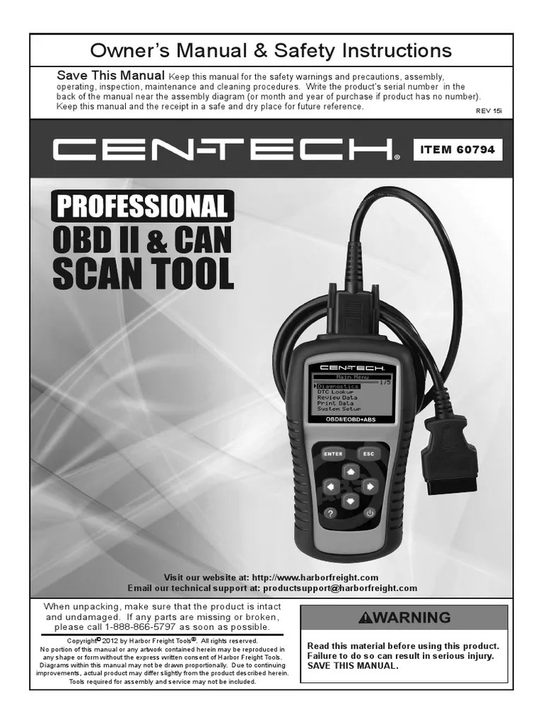 Cen-Tech (Harbor Freight) Scan Tool - 60794 | Vehicle Technology | Vehicles