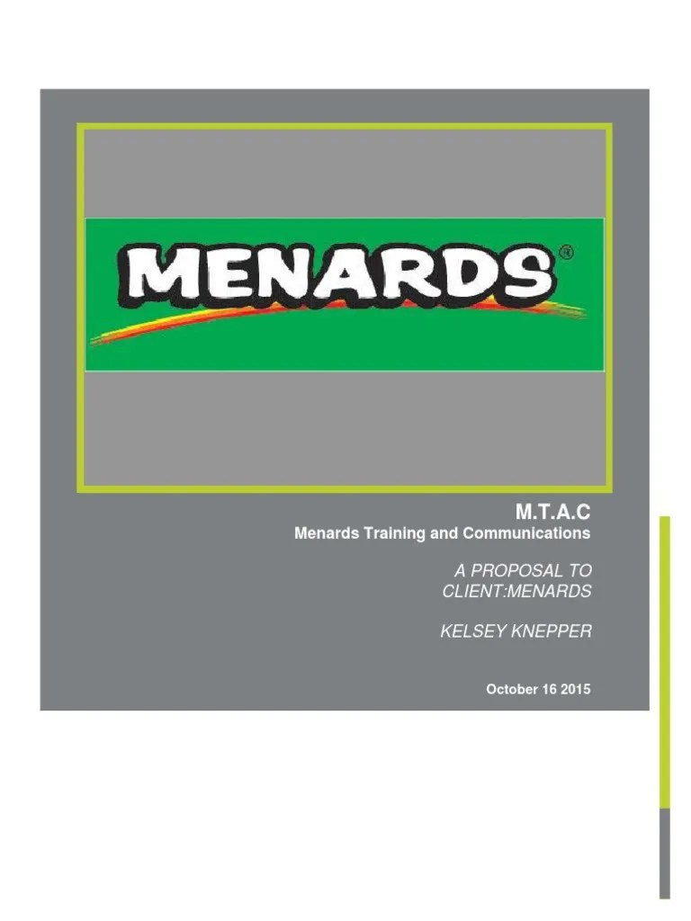Project Proposal Menards PDF Turnover (Employment) Retail