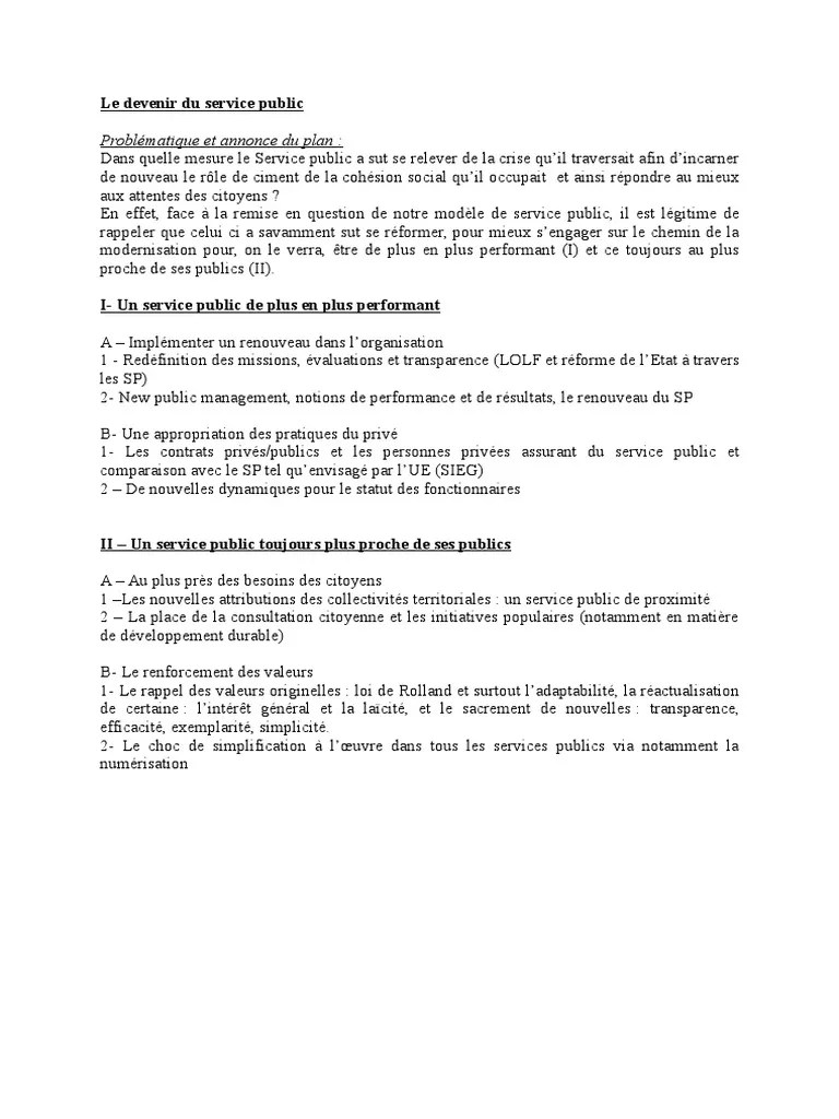 Dissertation - le Devenir Du Service Public | Services publics | État