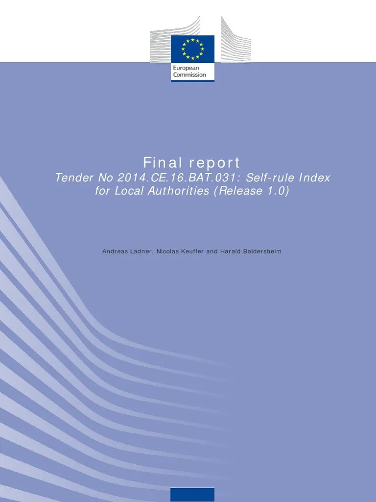 Local Autonomy Index for European Countries (19902014) European