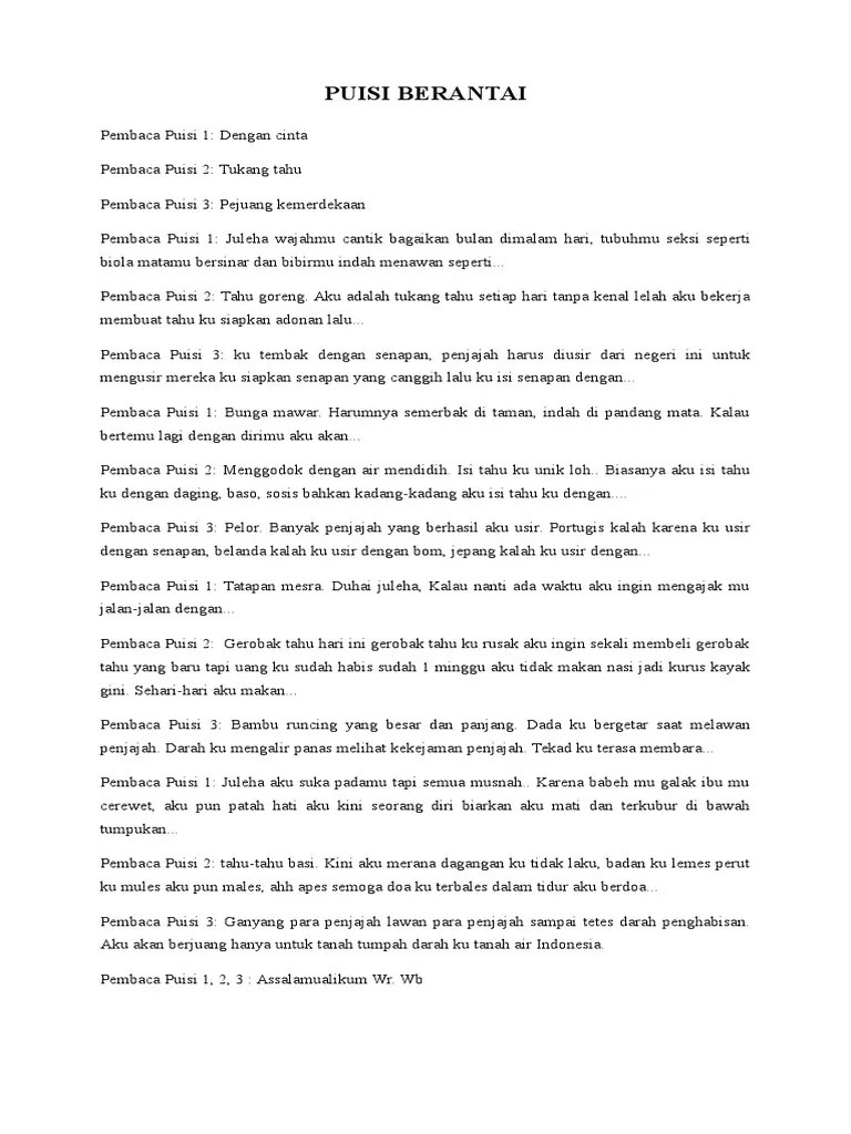 Puisi Berantai 5 Orang Paling Lucu - KT Puisi