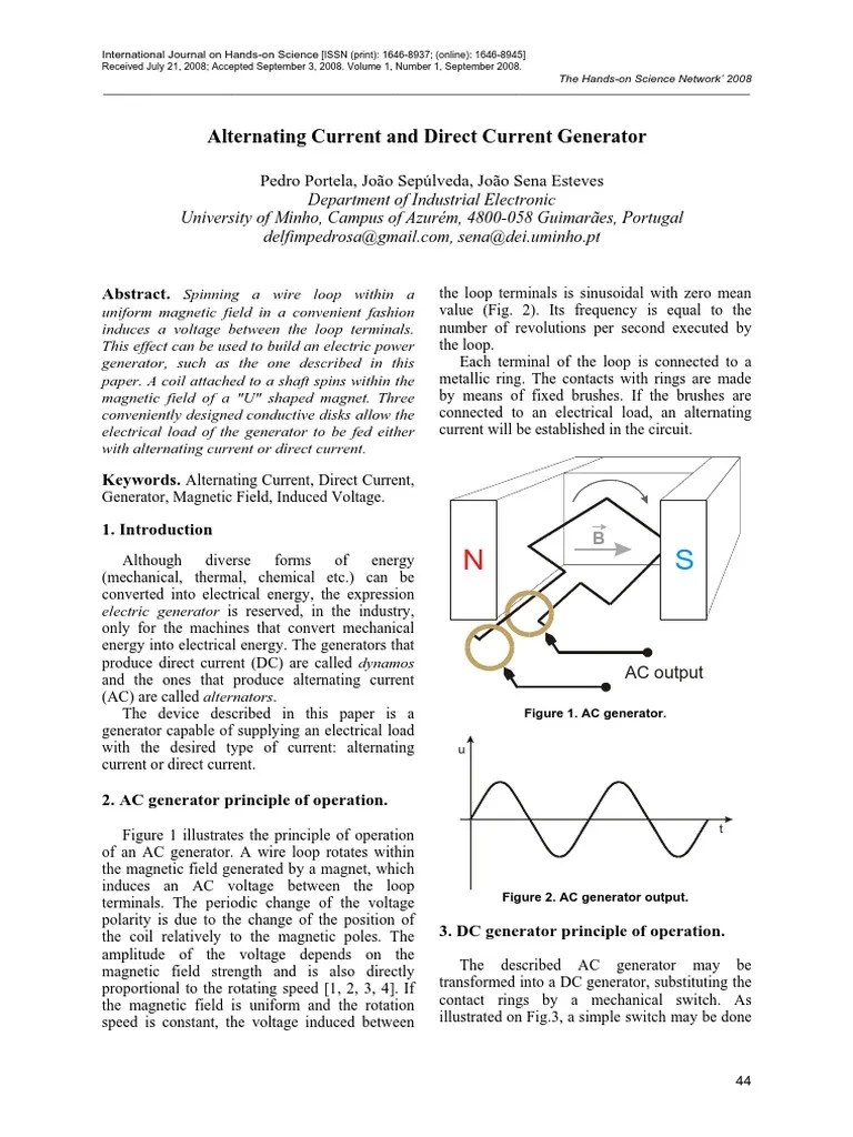 AC and DC Generator Electric Generator Alternating Current Free