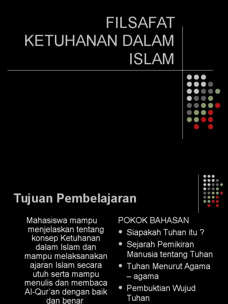 Tema 1 Filsafat Ketuhanan Dalam Islam | PDF
