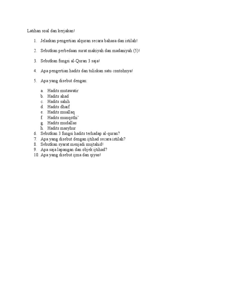 Sebutkan 3 Fungsi Hadis Terhadap Alquran - Coba Sebutkan