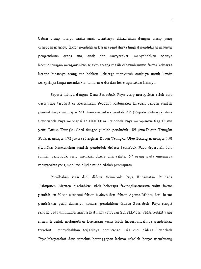 Pernikahan Usia Dini