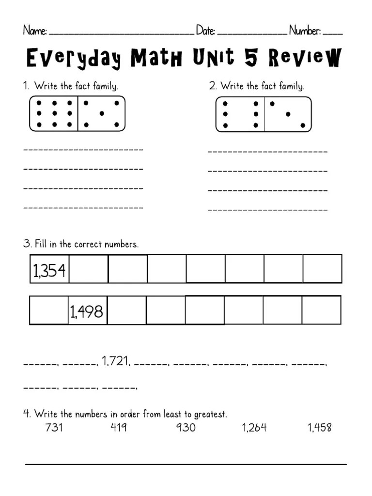 Everyday Math Unit 5 Review