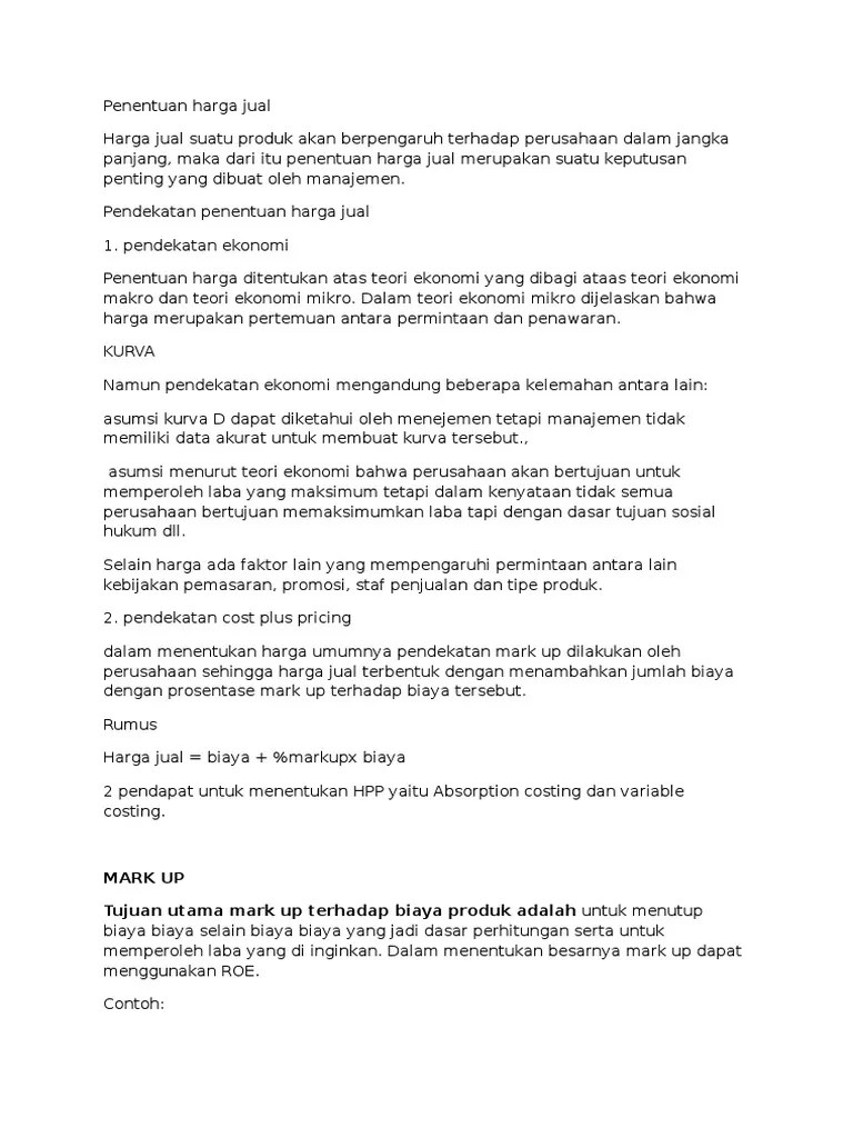 Penentuan Harga Jual | PDF