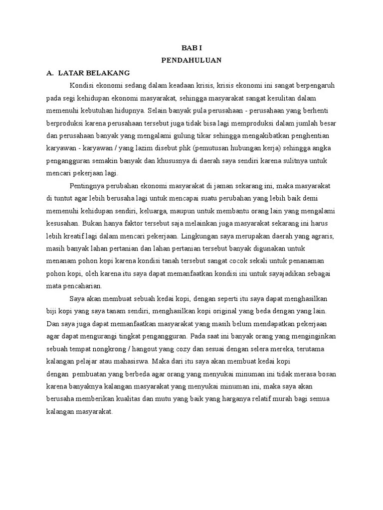 Proposal Usaha Kedai Kopi | PDF