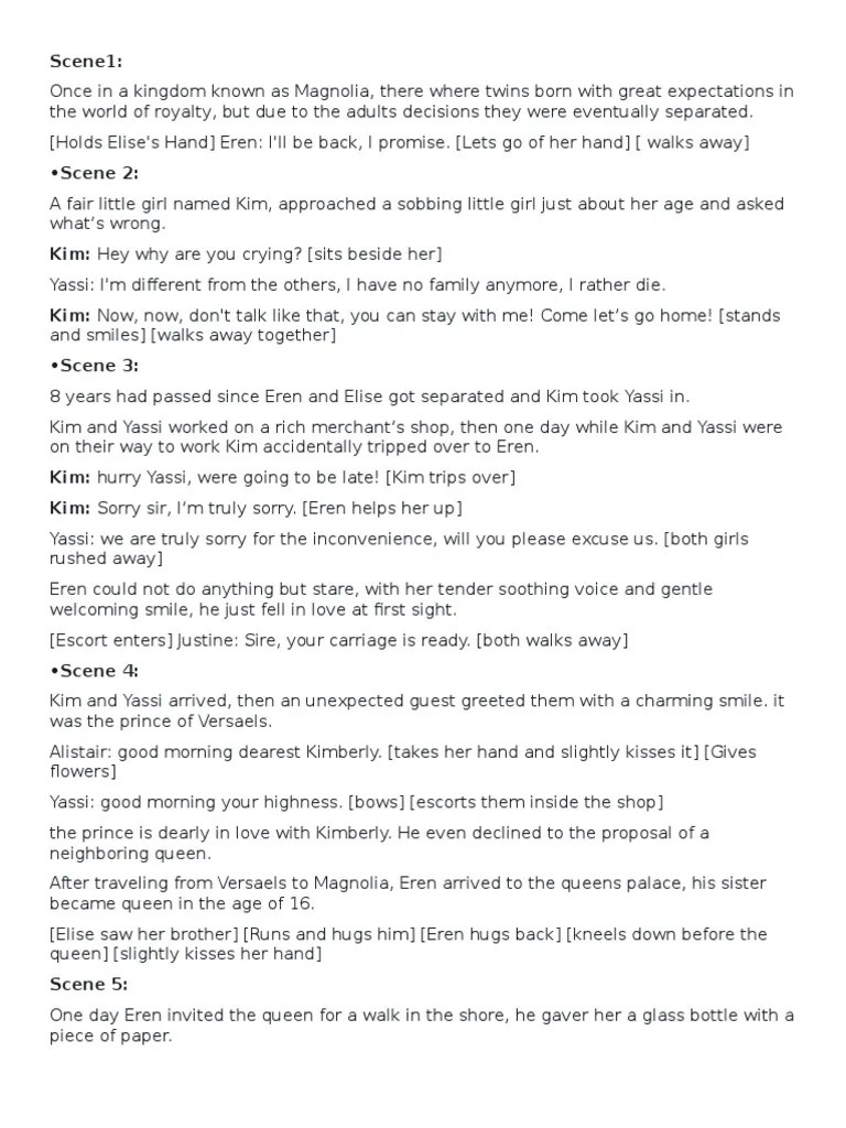 One Act Play (Tragedy) script example