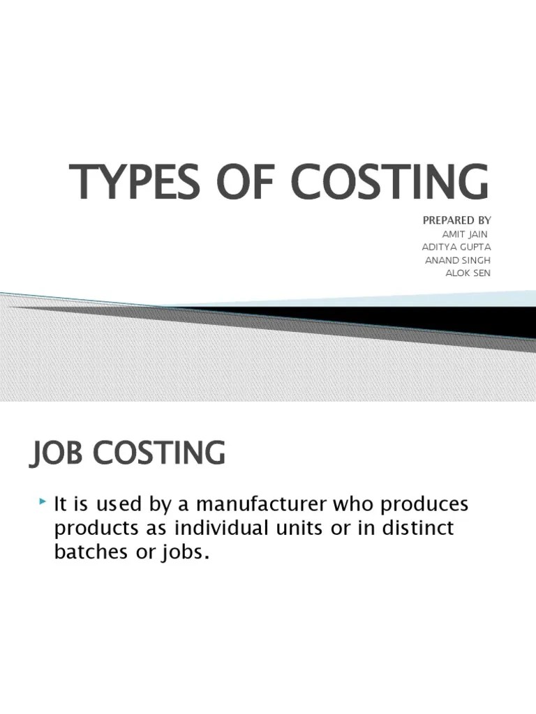 Types of Costing PDF Cost Business