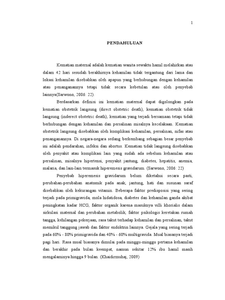 Laporan Kasus Hiperemesis Gravidarum