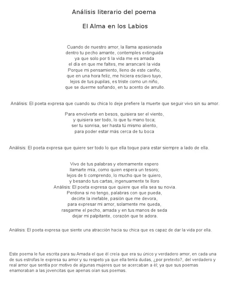 Este concepto se encuentra formado por dos términos que en sí mismos encierran sentido individual y auténtico. Análisis Literario Del Poema La Canción : El Alma En Los ...