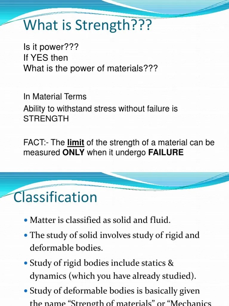 Strength of Materials Lecture Notes PDF Bending Stress (Mechanics)