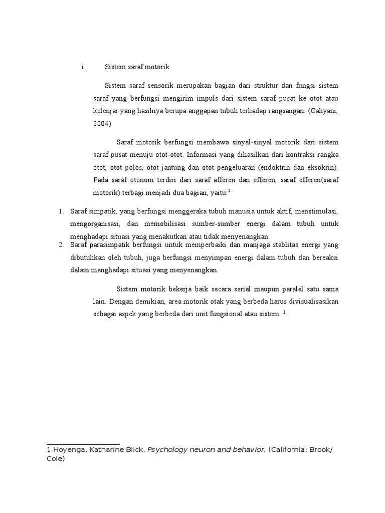 Sistem Saraf Motorik | PDF