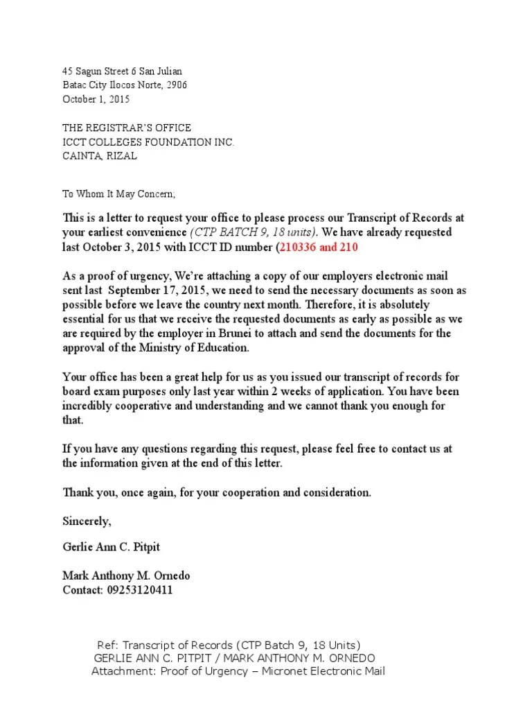 Urgent Letter PDF Business