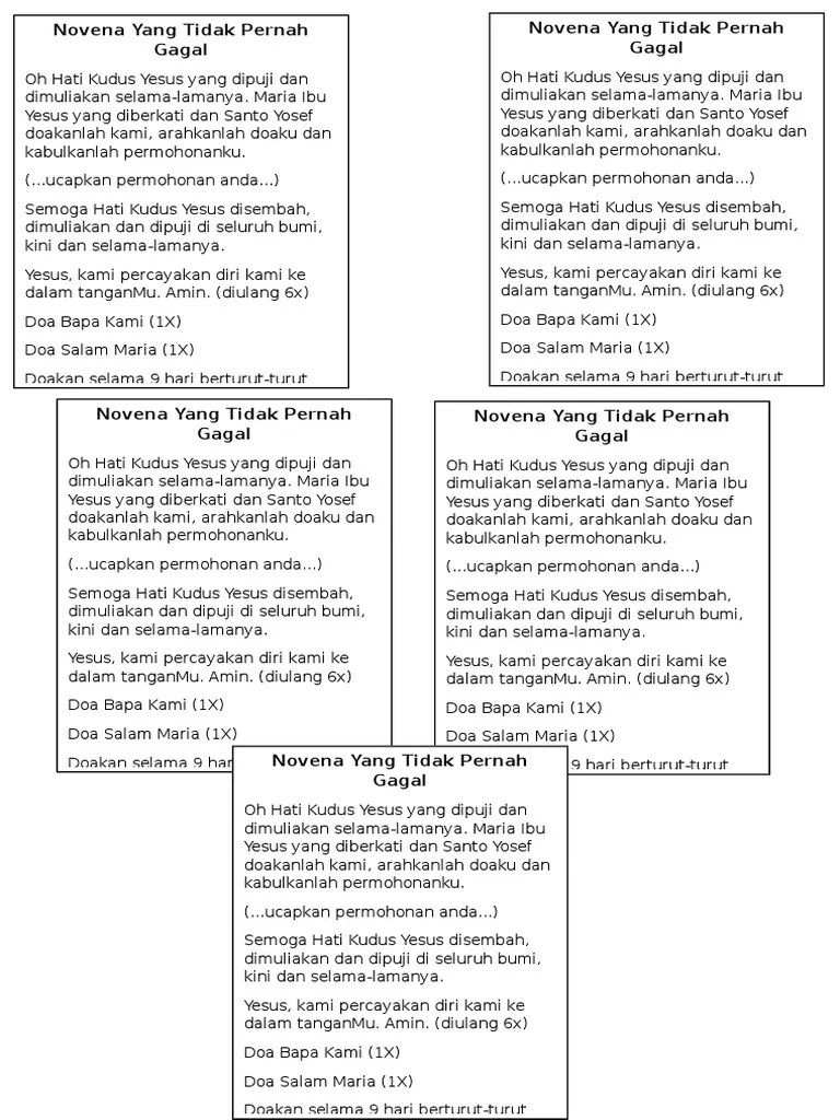 Novena Yang Tak Pernah Gagal | PDF
