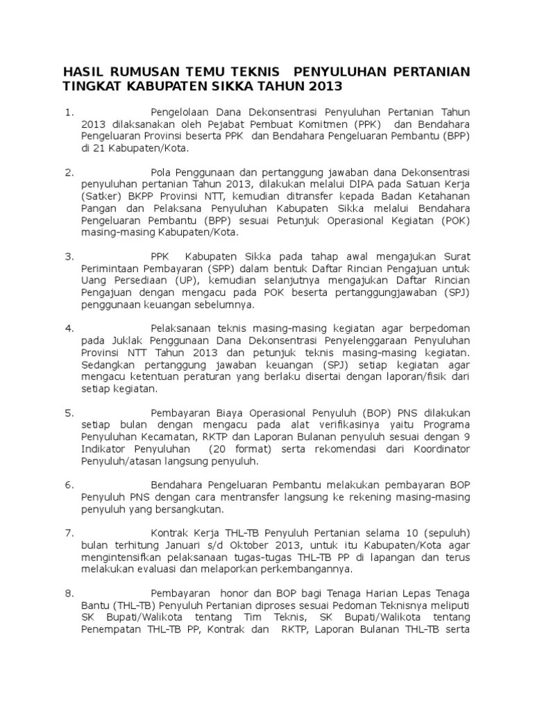 Contoh Laporan Biaya Operasional Penyuluh Pertanian - Audit Kinerja