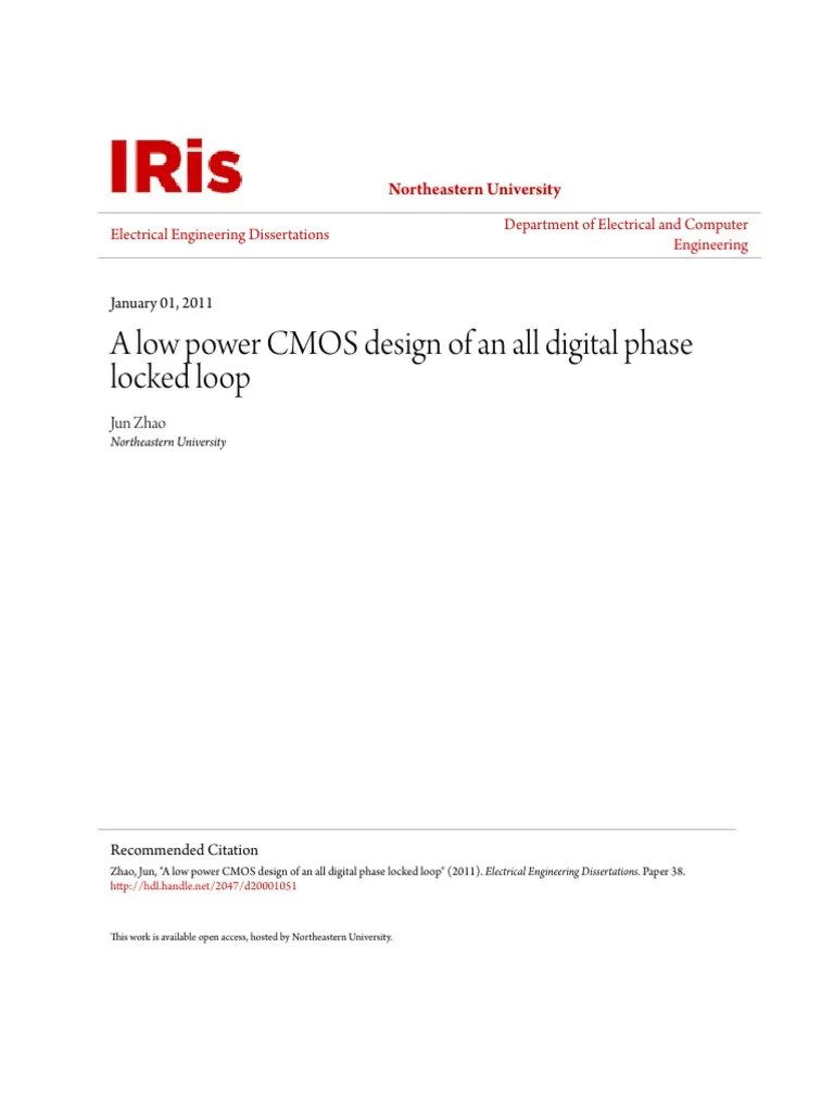 A Low Power CMOS Design of An All Digital Phase Locked Loop PDF PDF