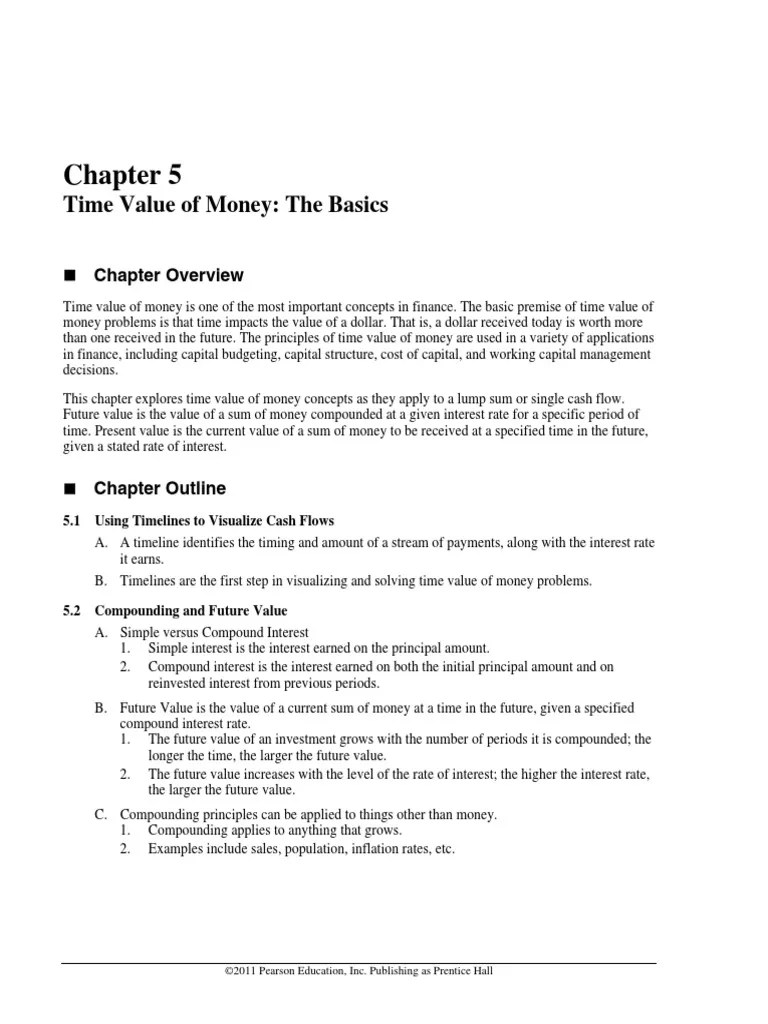 Time Value of Money The Basics Chapter PDF Time Value Of Money