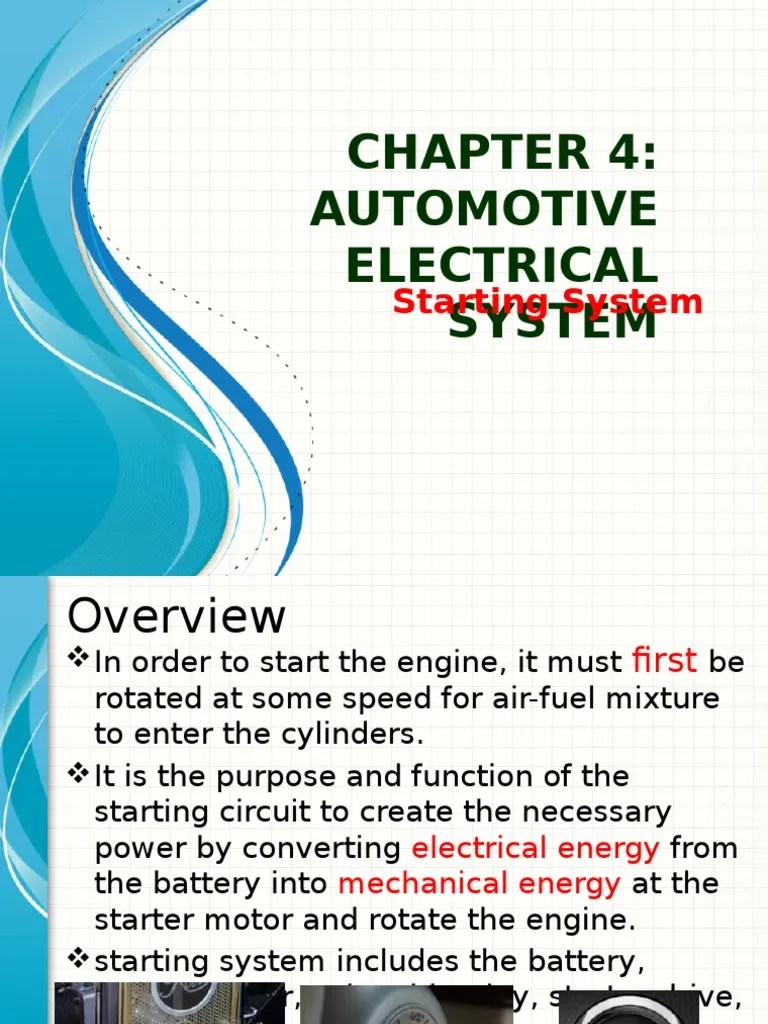 Automotive Electrical System PDF Ignition System Electricity