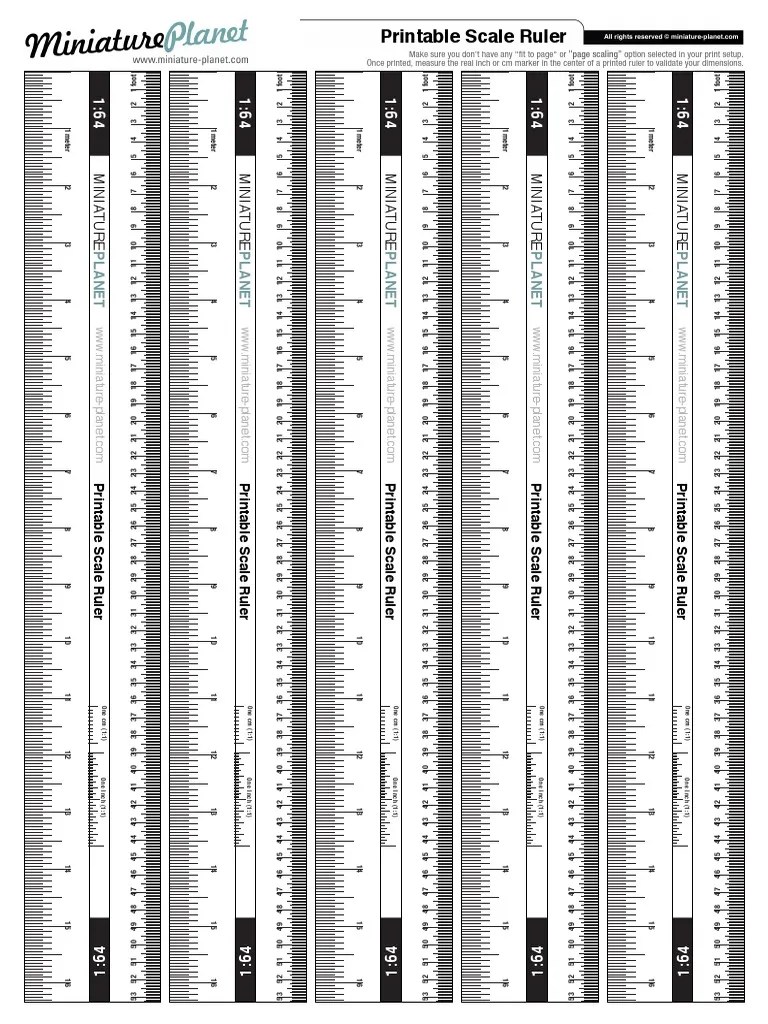 Printable Scaleruler 1 64 Length