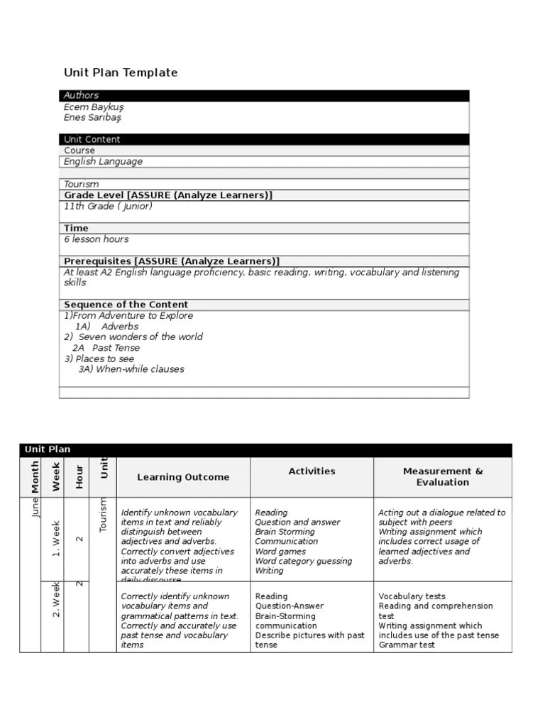 lesson plan outline Lesson Plan Educational Assessment