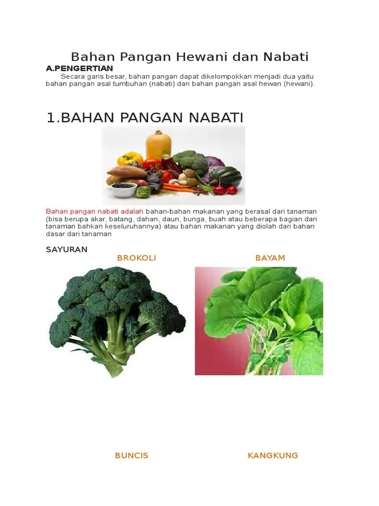Bahan Pangan Hewani Dan Nabati | PDF