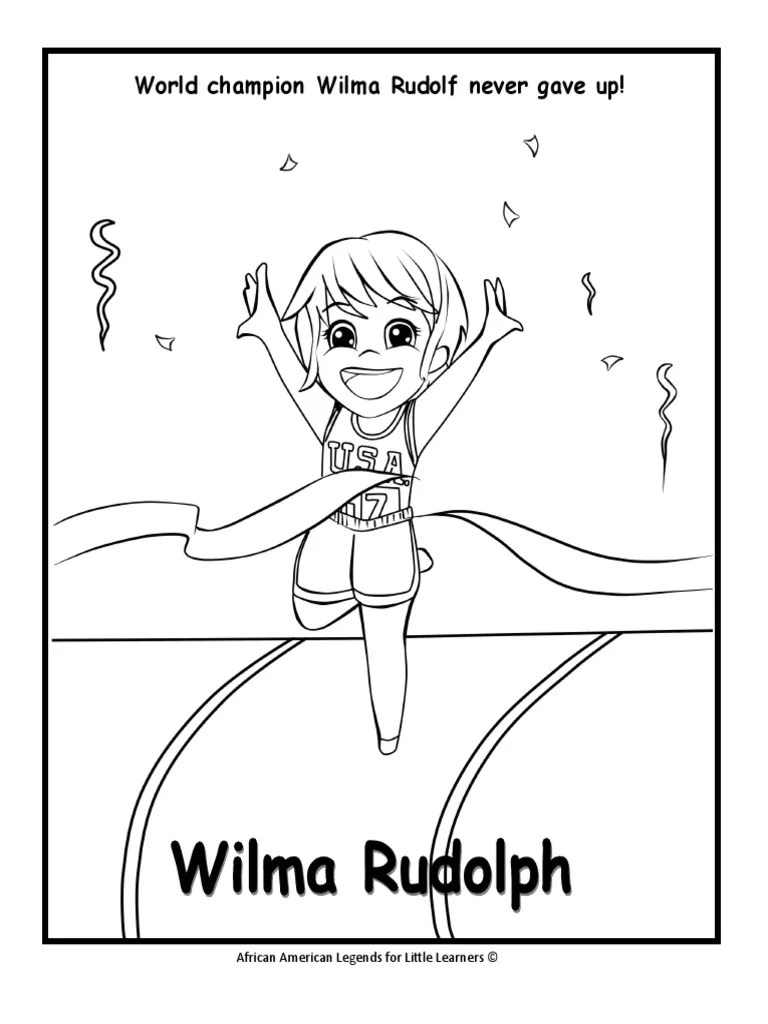 Wilma Rudolph Coloring Page