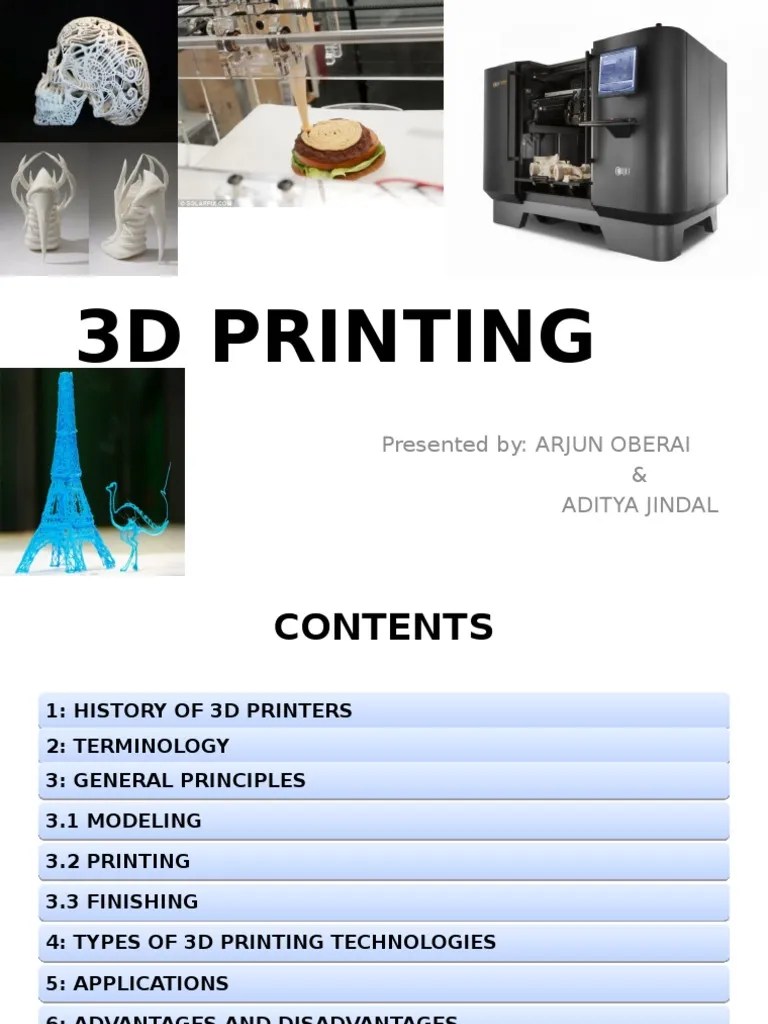 Ppt on 3d Printing 3 D Printing Technology