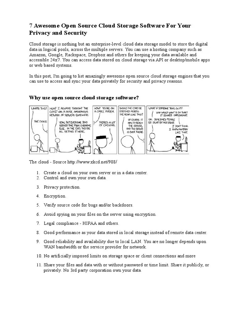 7 Awesome Open Source Cloud Storage Software For Your Privacy and