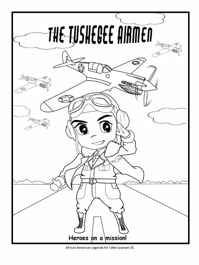 Tuskegee Airman Coloring Page PDF