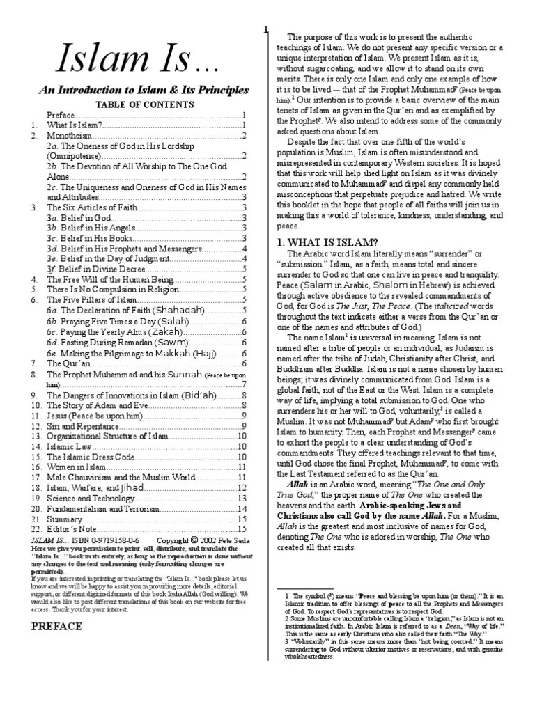 Islam Is by Pete Seda PDF Prophets And Messengers In Islam
