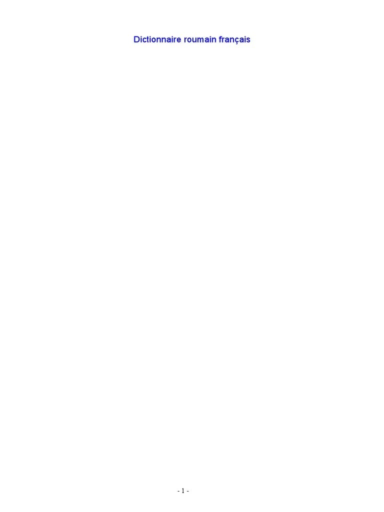 Francais Roumain | PDF