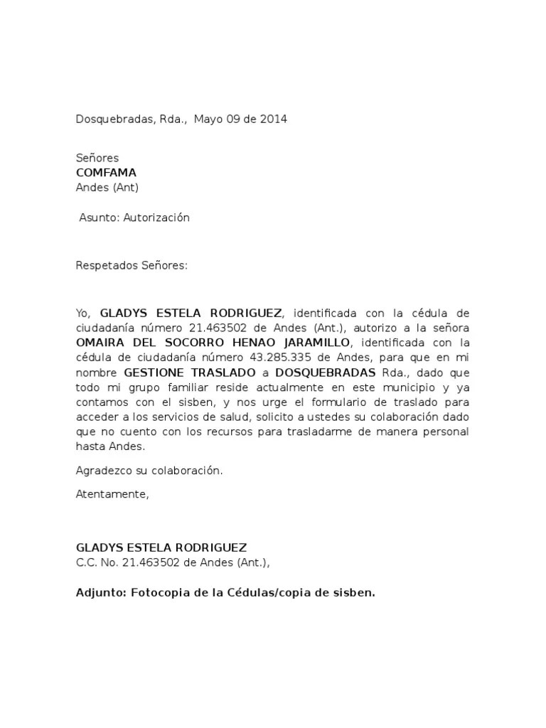 Modelo Carta Autorizacion