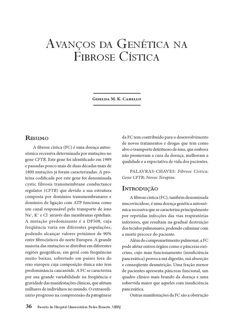 Artigo Sobre Fibrose Cística Mutation Polymerase Chain Reaction