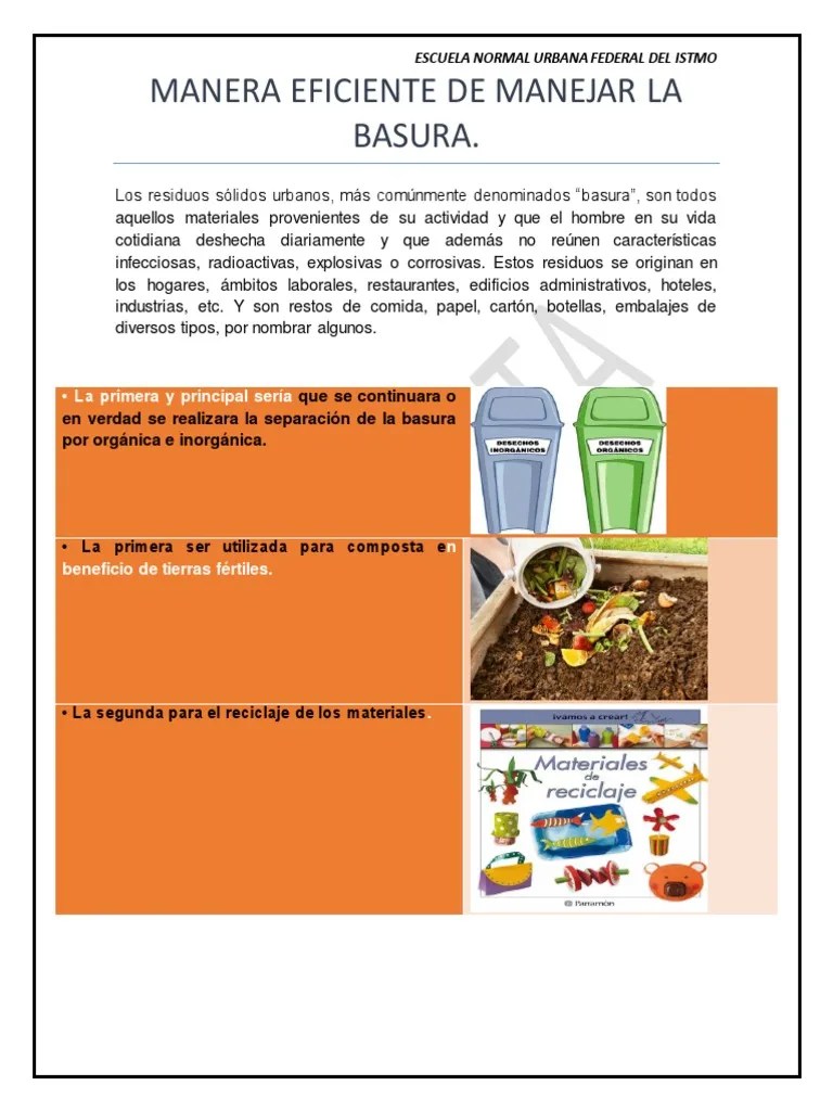 Actividades Para Niños Sobre La Basura Organica E Varios Niños